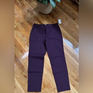 Maison Jules Women’s Tailored Casual Pants in Plum/Burgundy New With Tags